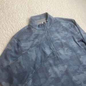 Johnnie-O‎ Woodson microfleece 1/4 zip pullover blue camo performance M